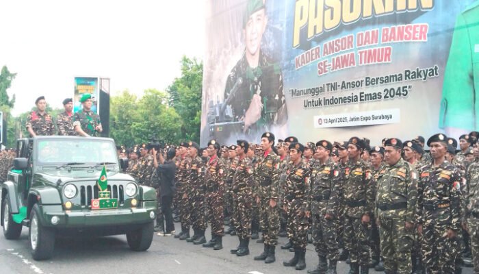 20 Ribu Pasukan GP Ansor Jatim Apel Bersama TNI