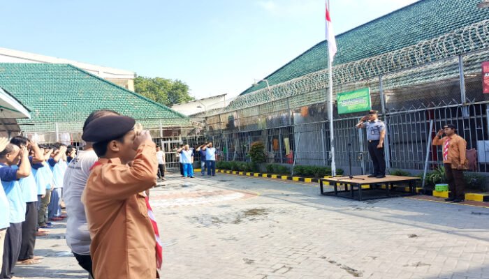 Lapas Sidoarjo Upacara Tanamkan Jiwa Bela Negara kepada WBP
