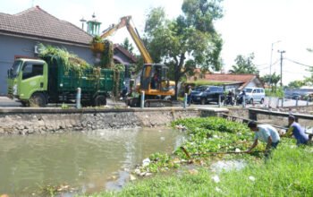 Pemkab Sidoarjo Bersihkan Sampah di Saringan Mengetan Kanal
