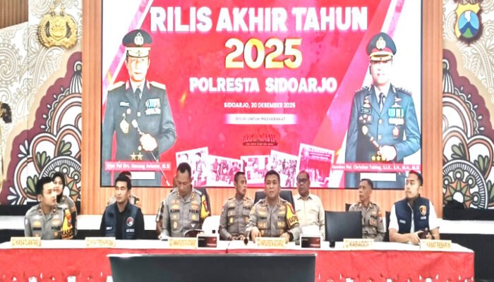 Rilis Akhir Tahun, Polresta Sidoarjo Ungkap Kriminalitas 2025 Turun