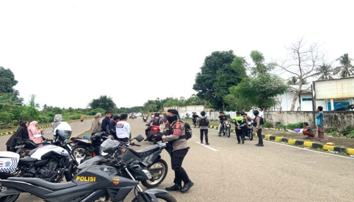Sat PJR Ditlantas Polda Sulbar Patroli Rutin Bubarkan Balapan Liar