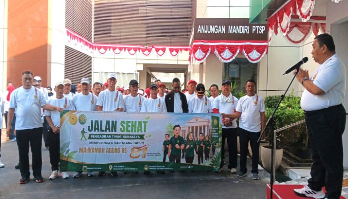 Gebyar HUT RI ke-81, Pengadilan Tinggi Surabaya Gelar Jalan Sehat